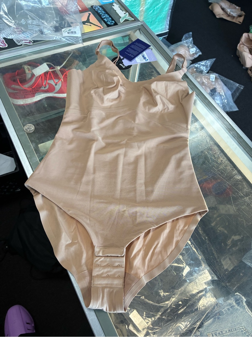 Women’s Honeylove LiftWear Cami Bodysuit Sand New Sz Small NWT